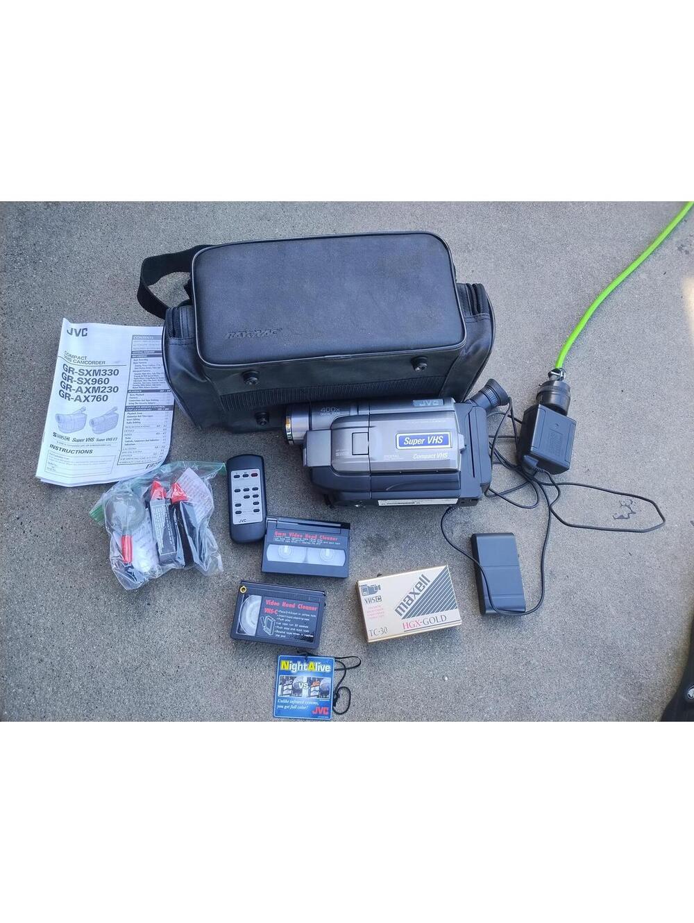 JVC GR-SXM330U Super Compact VHS-C Video Camcorder Video Transfer BUNDLE TESTED